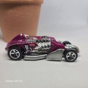 Hot Wheels Purple Twin Turbo Drag Racer Toy Car Collectible